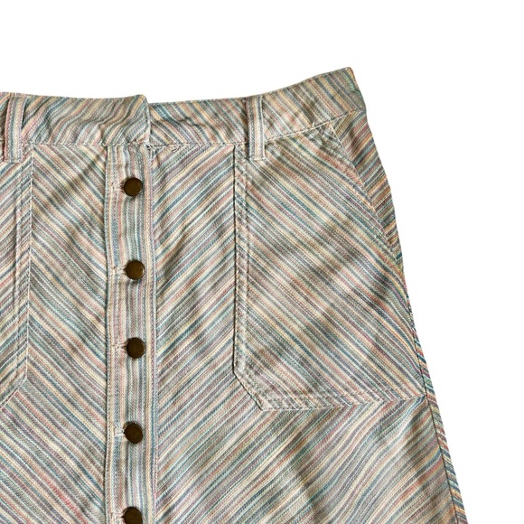 Women's Anthropologie Pilcro and the Letterpress A-Line Striped Skirt S4 - Picture 4 of 10